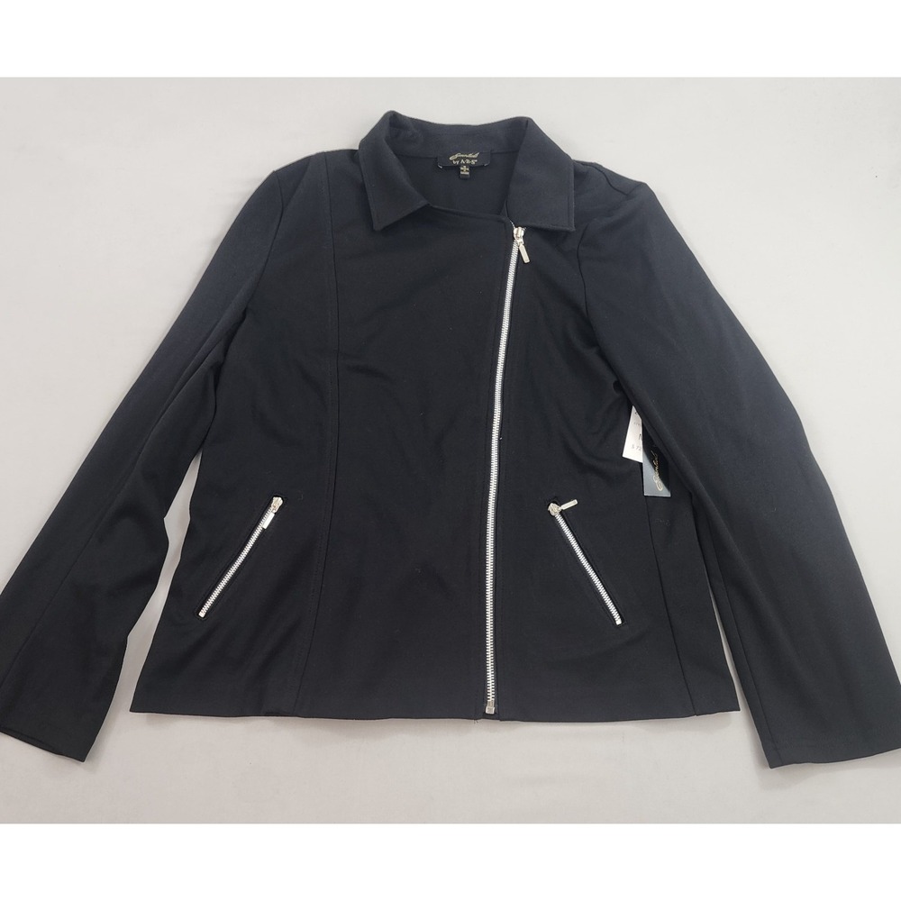 ABS A.B.S. by ALLEN SCHWARTZ jacket womens M Medium TM2014 zip pockets $72